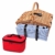 Schramm® Picknickkorb aus Weidenholz mit Henkel für 2 Personen hochwertiger Weidenkorb mit Picknickdecke Picknickset innen blau kariert - 5