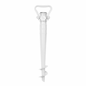 Sekey Sonnenschirmhalter Strand oder Erde weiß mit Bodendübel für Sonnenschirm Weiß - 1