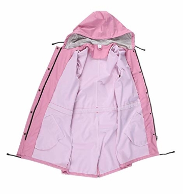 SWAMPLAND Damen PU Regenjacke Mit Kapuze Wasserdicht Windbreaker Wetterfest Übergangsjacke Regenmantel,Gelb 38EU(S) - 3