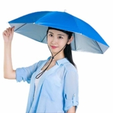 Xpccj Regenschirmhut Kappe Angelkappe Strandschirm Regenschirm Regenschirm Hut Faltbare Kopfbedeckung Kopfbedeckung für Sommer Zeit Outdoor, nicht null, blau, 80 cm - 1