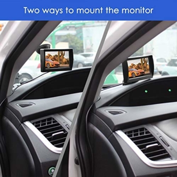 AUTO-VOX M1 Rückfahrkamera mit Monitor, IP68 wasserdichte AutoKamera für Einparkhilfe Rückfahrhilfe mit Stabiler Signalübertragung, 4.3'' TFT LCD Rückansicht Bildschirm - 2