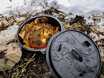 BBQ-Toro Dutch Oven Premium Serie I bereits eingebrannt - preseasoned I Verschiedene Größen I Gusseisen Kochtopf I Bräter mit Deckelheber - 4