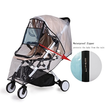 bemece Universal Regenschutz für Kinderwagen, Regenverdeck für buggy, Bequemes Zugangsfenster, Gute Luftzirkulation, Schadstofffrei - 2