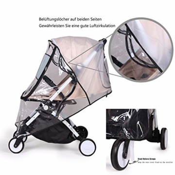 bemece Universal Regenschutz für Kinderwagen, Regenverdeck für buggy, Bequemes Zugangsfenster, Gute Luftzirkulation, Schadstofffrei - 5