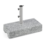 blumfeldt Schirmherr 25HSQ Sonnenschirmständer Schirmständer (Stammdicke: 3,5-4 cm, versetztes Rohr, Granit, witterungsbeständig, 45x22 cm, hochstabil, 25 kg) Silber-grau - 1