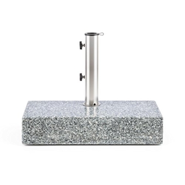 blumfeldt Schirmherr 25HSQ Sonnenschirmständer Schirmständer (Stammdicke: 3,5-4 cm, versetztes Rohr, Granit, witterungsbeständig, 45x22 cm, hochstabil, 25 kg) Silber-grau - 5