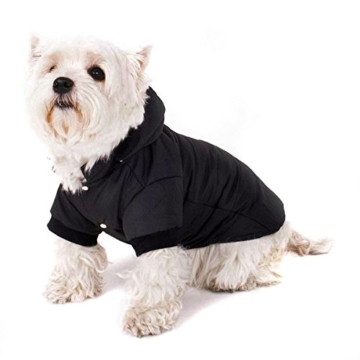GOODS+GADGETS Schwarzer Hundemantel mit Kapuze; Schicke Hunde-Jacke Hundeanorak für Ihren Hund; Größe L (41cm) - 4