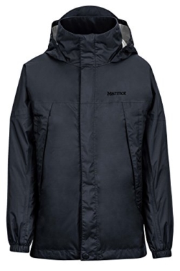 Marmot PreCip Regenjacke für Jungen, leicht, wasserdicht, Tiefschwarz, Größe S - 1