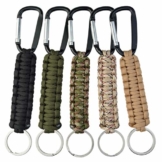 Paracord Schlüsselanhänger mit Karabiner, geflochtenes Schlüsselband, Haken, Survival-Kits für Schlüssel, Outdoor, Camping, Wandern, Rucksack, für Männer und Frauen, 5 Farben - 1