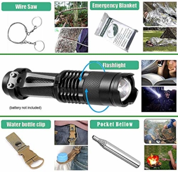 Survival Kit 24 in 1, Außen Erste Hilfe Set Männer, Freund, Ehemann, Papa oder Vater ideal Vatertagsgeschenk, für Wandern, Camping, Outdoor-Abenteuer - 3