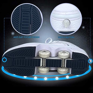 Fbestxie Roller Skates Skating-Schuhe Für Männer Und Frauen Automatische Wanderschuhe Für Erwachsene Unsichtbare Riemenscheibenschuhe Skates Mit Zweireihigem Deform-Rad,High Help,39 - 5