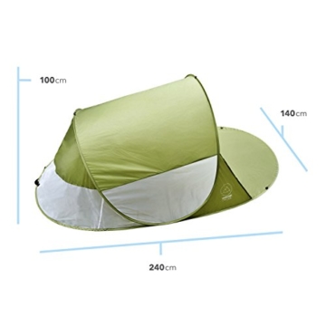 GOODS+GADGETS Canyon Cruise Strandmuschel Pop Up Strand-Zelt Windschutz am Strand Wurfzelt Blitzschnell Selbstaufbauendes Sonnensegel Outdoor Zelt Automatik Muschel mit UV-Sonnenschutz - 5