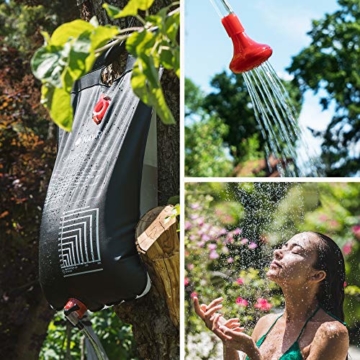 Navaris 2er Set Campingdusche solar 20 L - 2 x Camping Dusche Solardusche - Campdusche Reisedusche kompakt - Camp Shower Outdoordusche mobil - 4