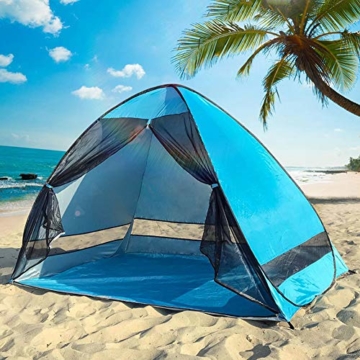 Queta Strandmuschel pop up tragbar Strandzelt für 2-3 Personen UV-Schutz für Familie BBQ Strand Garten Camping - 7