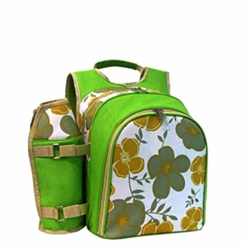 1yess Picknick-Korb Tote Super Deluxe Vier Personen Picknickrucksack Inklusive 29 Stück ESS-Set Kühlfach, um Lebensmittel frisch zu Reise/Picknick/Sport/Flight zu Halten - 1