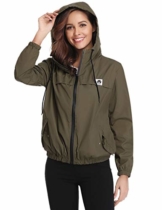 Abollria Damen Regenjacke Leichte Kurze Jacke mit Atmungsaktiv Futter Herbst wasserdichte Übergangjacken mit Kapuze - 1