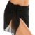 ADOME Strandrock Kurz Sarong Damen Chiffon Strand Wickelrock Wrap Pareos Bademode Strandtuch Cover up mit Gürtel Urlaub Sexy Schwarz Frau M - 6