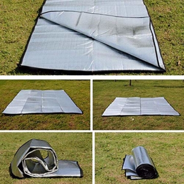 Aehma Alu Isomatte Schaummatten Schlafmatte für Camping 200x150 cm Isoliermatte Isolierdecke Faltbare Zeltmatte Bodenmatte Thermomatte Matte aus Aluminiumfolie, Ultraleicht (Silber, 200 x 150 cm) - 3