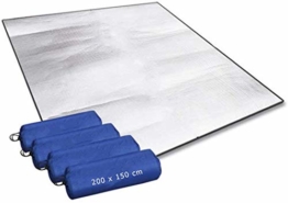 Aehma Alu Isomatte Schaummatten Schlafmatte für Camping 200x150 cm Isoliermatte Isolierdecke Faltbare Zeltmatte Bodenmatte Thermomatte Matte aus Aluminiumfolie, Ultraleicht (Silber, 200 x 150 cm) - 1