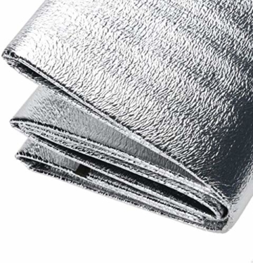 Aehma Alu Isomatte Schaummatten Schlafmatte für Camping 200x150 cm Isoliermatte Isolierdecke Faltbare Zeltmatte Bodenmatte Thermomatte Matte aus Aluminiumfolie, Ultraleicht (Silber, 200 x 150 cm) - 5