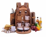 apollo walker 4 Personen Picknick Rucksack Picknick Rucksack Tasche Hamper Cooler Bag mit Geschirr Set & Decke - 1