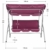 ArtLife Hollywoodschaukel 3-Sitzer mit Dach & Sitzauflage – Gartenschaukel 200 kg belastbar – Schaukelbank für Garten & Terrasse - rot - 5