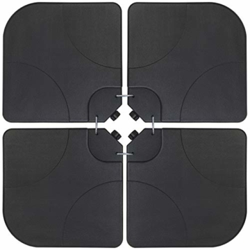 BB Sport Sonnenschirmständer 4-teilig Schirmgewicht für Ampelschirm Bodenkreuz schwarz 60 Liter / 80 kg - befüllbar mit Wasser oder Sand - 2