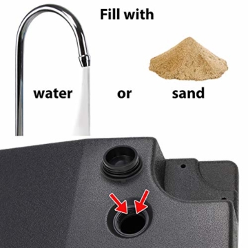 BB Sport Sonnenschirmständer 4-teilig Schirmgewicht für Ampelschirm Bodenkreuz schwarz 90 Liter / 120 kg - befüllbar mit Wasser oder Sand - 4