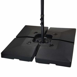 BB Sport Sonnenschirmständer 4-teilig Schirmgewicht für Ampelschirm Bodenkreuz schwarz 90 Liter / 120 kg - befüllbar mit Wasser oder Sand - 1