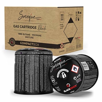 BLACKCOCO's 6X Gaskartuschen für Campingkocher Gas 190g Butangas Kartusche Stechkartusche für Gaskocher Gasgrill Camping Outdoor Kocher - Smoque - 4