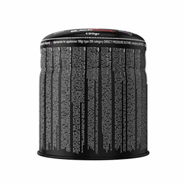BLACKCOCO's 6X Gaskartuschen für Campingkocher Gas 190g Butangas Kartusche Stechkartusche für Gaskocher Gasgrill Camping Outdoor Kocher - Smoque - 6