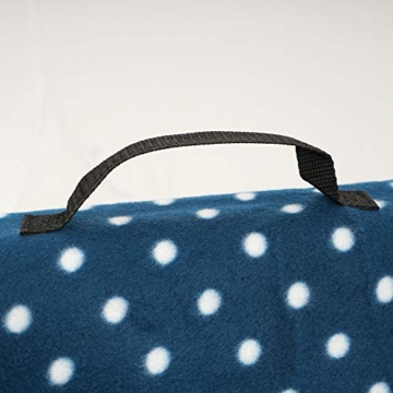 CampFeuer Picknickdecke wasserdicht 200x200 cm | blau | Muster: Punkte | XXL Campingdecke | Stranddecke isoliert - 2