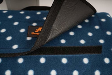CampFeuer Picknickdecke wasserdicht 200x200 cm | blau | Muster: Punkte | XXL Campingdecke | Stranddecke isoliert - 3