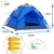 Campmore Wurfzelt 2/3/4 Personen, Sekundenzelt Campingzelt Kuppelzelt 240x210x135cm Blau - 2