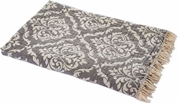 Carenesse Jacquard Hamamtuch Barock 90 x 175 cm grau I Edles Hamam Handtuch 100% saugfähige Baumwolle mit hochwertiger Webung I Pestemal / Fouta weich & zart I Leichtes Hamam Strandtuch kompakt - 4