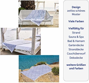 Carenesse Jacquard Hamamtuch Barock 90 x 175 cm grau I Edles Hamam Handtuch 100% saugfähige Baumwolle mit hochwertiger Webung I Pestemal / Fouta weich & zart I Leichtes Hamam Strandtuch kompakt - 5