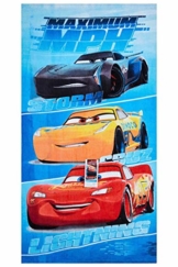 Cars Disney Maximum MPH Strandtuch, Badetuch, Handtuch 70 x 140 cm mit Storm, Cruz und Lightning McQueen aus 100% Baumwolle, für Kinder - 1