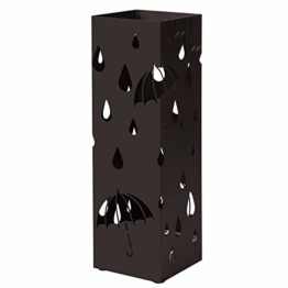 Catalpa Blume Regenschirmständer aus Metall quadratischer Schirmständer 15cm x 15cm x 49cm mit Haken Aufbewahrung für Regenschirme und Spazierstöcke - 1