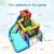 COSTWAY 7 in 1 Hüpfburg + 450W Gebläse Kombination mit Wasserrutsche, Aufblasbares Springburg Hüpfschloss Outdoor Bouncer Spielpool Luftgebläse inkl. Tragetasche, Pfähle, Reparaturpaket 350x315x245cm - 7