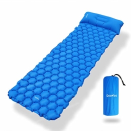 Deeplee Camping Isomatte,Einzelne Schlafmatte Ultraleichte Isomatte für Outdoor,Feuchtigkeitsfes für Wandern,Backpacking,Camping,Strand(Blau) - 1