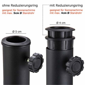 Deuba Sonnenschirmständer halbrund 9 kg Blumen Design schwarz Gussoptik Schirmständer wetterfest Sonnenschirm Ständer - 6