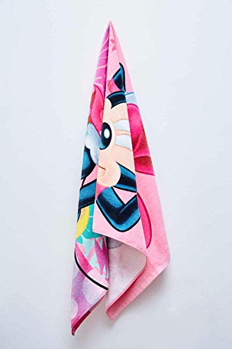 Disney Minnie Maus Strandtuch Handtuch Verschiedene Designs 70 x 140 cm, für Kinder Jungen und Mädchen, 100% Baumwolle (pink mit Blumen) - 7