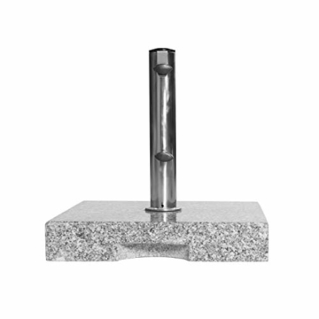 doppler Granit Sockel 25 kg – Hochwertiger Sonnenschirmständer mit Edelstahlrohr – Quadratisch – 45x45x5,5cm - 5