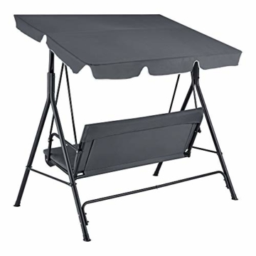 [en.casa] Hollywoodschaukel 172x112x152cm Gartenschaukel 3-Sitzer Gartenliege Schaukel Gartenbank bis 270kg Wasserabweisender Bezug - 5