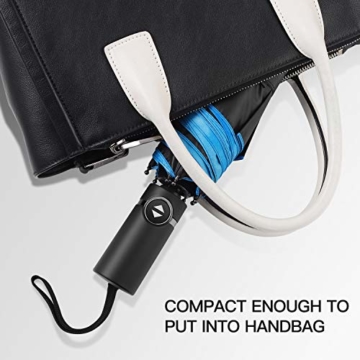 Eono by Amazon - Regenschirm Taschenschirm Kompakter Falt-Regenschirm, Winddichter, Auf-Zu-Automatik, Teflonbeschichtung, Verstärktes Dach, Ergonomischer Griff, Schirm-Tasche, Himmel - 5