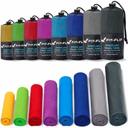 Fit-Flip Sporthandtuch, Reisehandtuch, Microfaser-Badetuch, XXL Strandhandtuch, Sauna Microfaser Handtuch groß (50x100cm grün) - 1