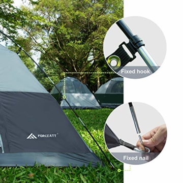Forceatt Campingzelt für 2 Personen mit Doppeltüren, wasserdicht und Winddicht, Rucksack, belüftet und für Outdoor- und Wandertouren geeignet - 3