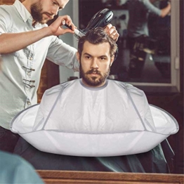 Friseurumhang, Haar Schneideumhang Regenschirm mit Flexibel Klettverschluss, Bartschürze Barttuch Rasur Schürze, Leichtgewicht Wasserdicht Haarschneidezubehör Friseur für Familien Friseursalon - 1