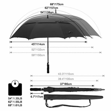 G4Free 54/62/68 Inch Automatische Öffnen Golf Schirme Extra große Übergroß Doppelt Überdachung Belüftet Winddicht wasserdichte Stock Regenschirme - 3