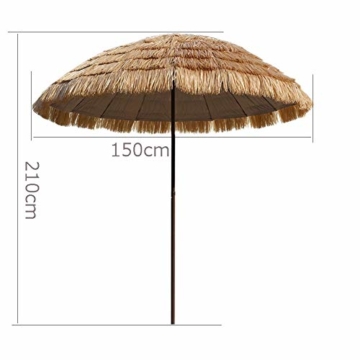 Gartenschirm Sonnenschirm Hawaii Sonnenschutz Ø 150 cm Höhenverstellbar Terrassenschirm Strandschirm strohschirm Pavillon Reise Deck Camping - 4
